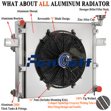 Aluminum 4-row Radiator Shroud Fan For 99-2005 Jeep Grand Cherokee Wj Wg 4.7l V8