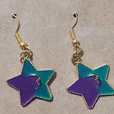 Moon Star Celestial Handmade Hypoallergenic Dangle French Hook Earrings NEW