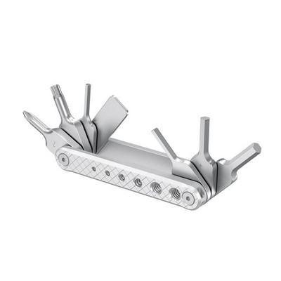 Folding Tool Set Screwdrivers Hex Key Wrenches Seven Functional Tools Silver