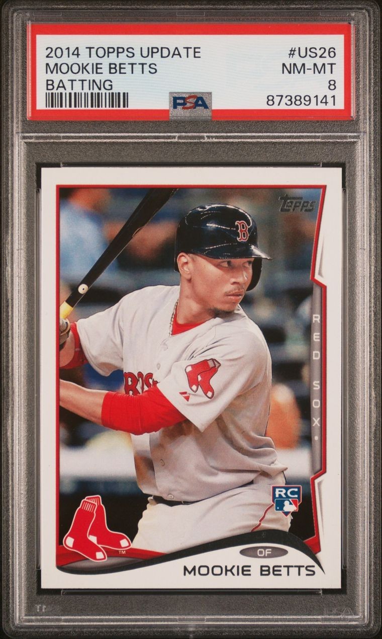 2014 Topps Update Mookie Betts (Batting) #US26 PSA 8 Rookie RC