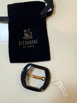 Alexandre de Paris Hair Clip Black Premium Luxury Fashion Accessory Pouch