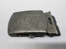 VTG LEVIS Belt Buckle Canvas Type 80s Silver Tone