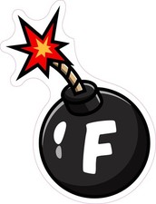 Round F-bomb Parody Funny Hard Hat Vinyl Bumper Sticker Window Decal