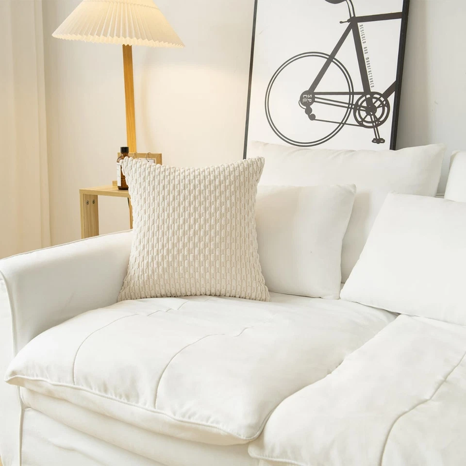 Cream Pillow Covers Pack of 2 – Decorative Throw Cushion Covers - Image 4 of 4