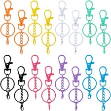 16 Pcs Metal Keychain Clip, Colorful Swivel Snap Hook 16 Pcs, 8 Colors, Style1