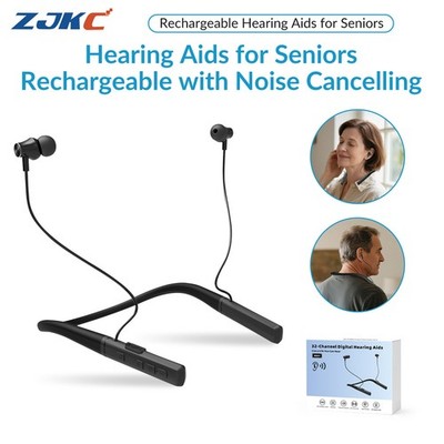 Rechargeable Hearing Aids for Seniors Neckband Anti-loss, Noise Cancelling