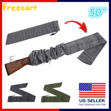 50" Silicone Treated Gun Sleeve Shotgun/Rifle Sock Shooting Cover Green Gray US