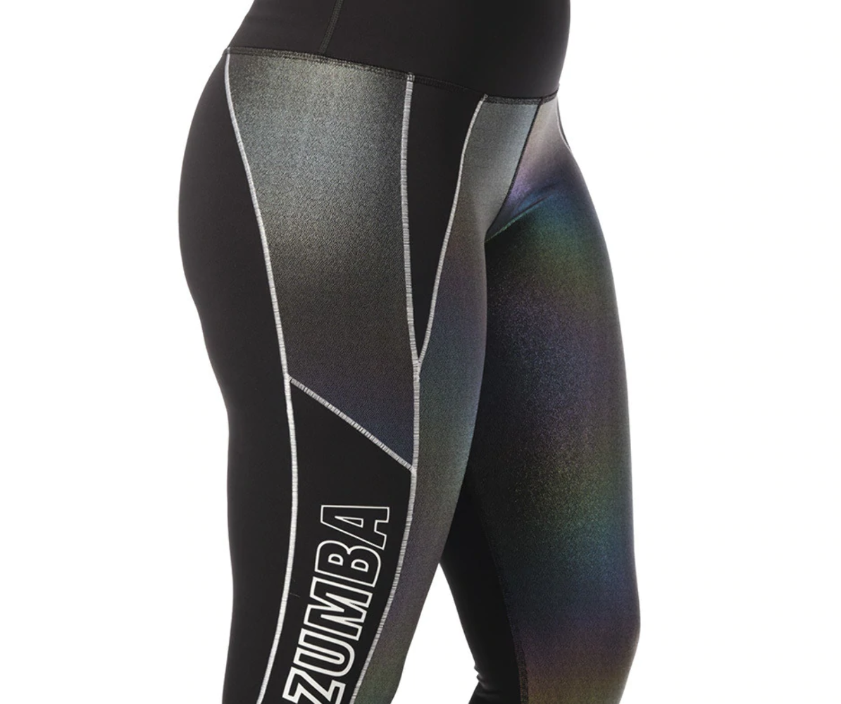 新作♪ズンバ Zumba Infinity High Waisted Ankle Leggings-Bk Zumba Explore High Waisted Ankle Leggings With Side Panels