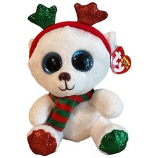 TY Beanie Boo Boos Holiday Christmas Frost The Polar Bear Plush Toy Claires 6"