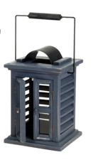 Outdoor Garden Candle Lantern Distressed Wood Decorative Grave Candle Holder