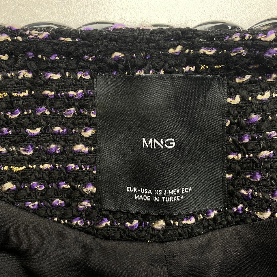 Mango Mng Mujer Negro Corto Chaqueta Americana TALLA XS - Imagen 4 de 4