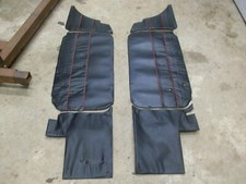 Mg Mgb Leather Interior Panel Trim Set Blackred Piping Stripes Period Original