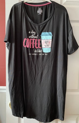 NWT Secret treasures Coffee womens night shirt sz. L/XL - Picture 2 of 3