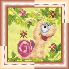 Mini Bead embroidery kit Snail DIY Embroidery Kit beadwork pattern