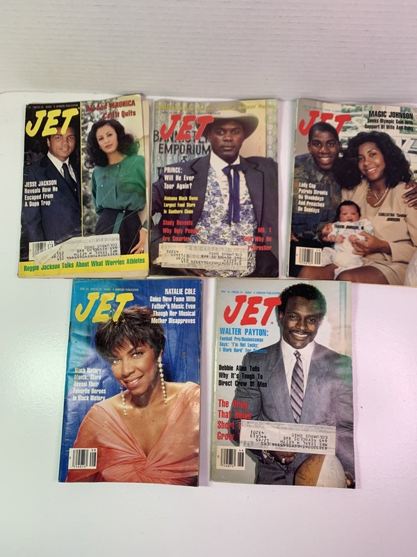 1985 & 1992 JET Magazine Lot of 5  Muhammad Ali / Magic Johnson / Natalie Cole