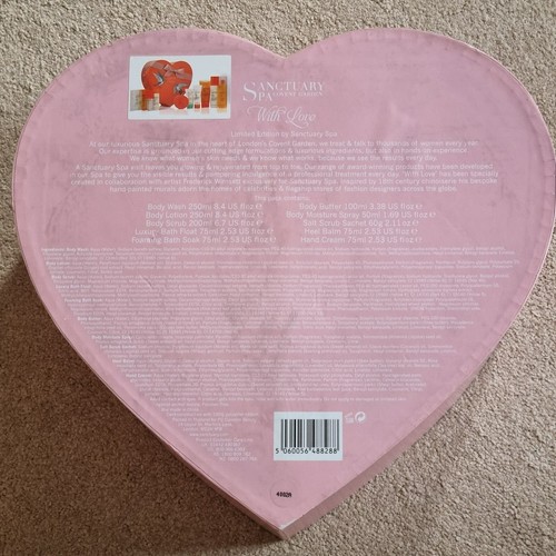 SANCTUARY SPA ORANGE BIRD PINK BLOSSOM HEART SHAPE RIBBON TRIM STORAGE GIFT BOX - Picture 5 of 5