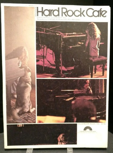 Hard Rock Cafe Sheet Music Carole King Piano Voice Guitar 1977 Soft Rock F1A