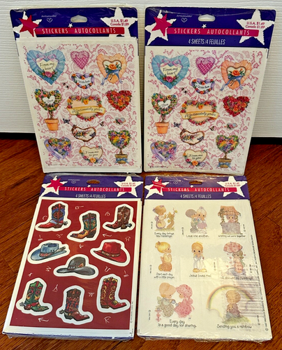 Vintage 90's Hallmark Stickers โ Precious Moments, Boots & Hearts ๐โจ