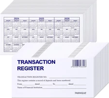 24 PCS Check Registers for Personal Checkbook, Easy to Read Checkbook Register
