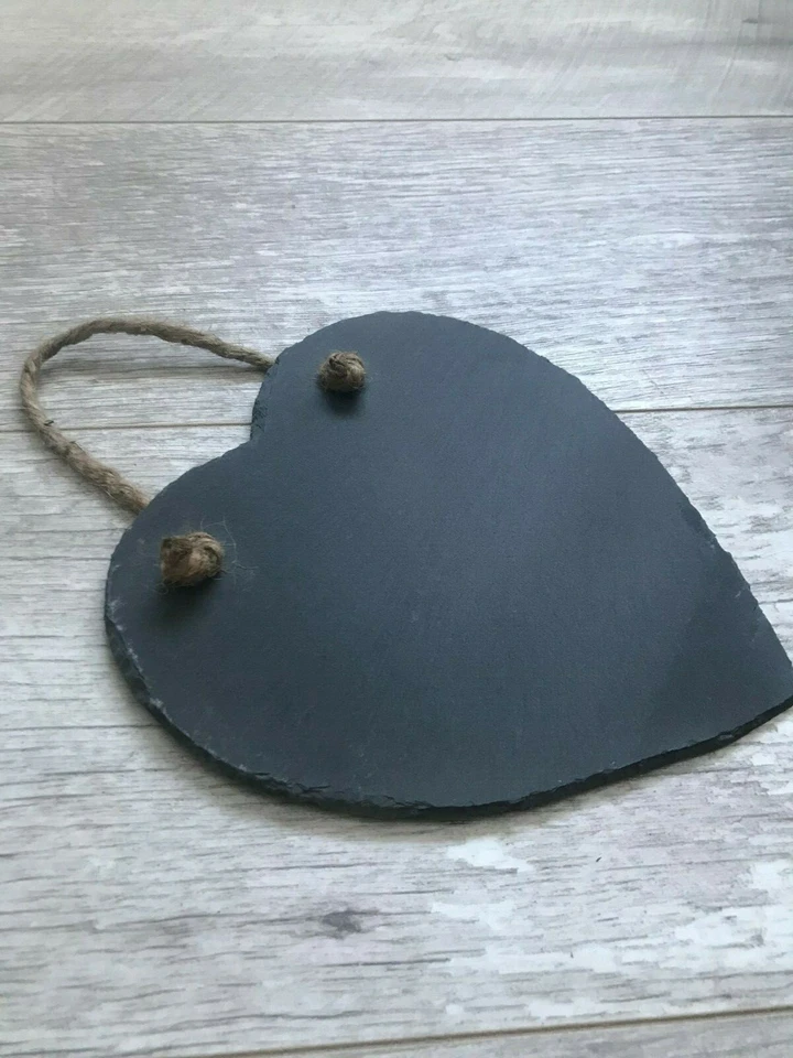 20cm handmade slate heart chalkboard blackboard shabby chic weddings bulk buy - Image 4 of 4