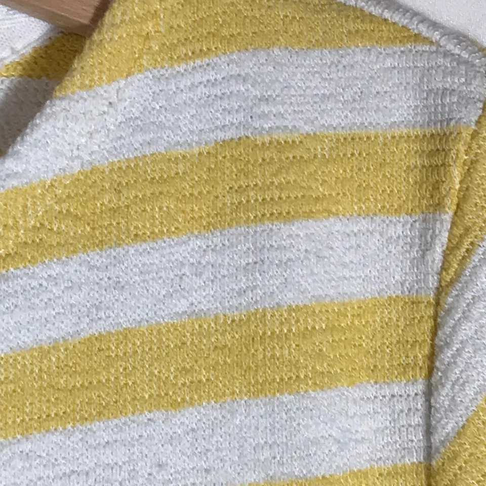 Camisa Top Old Navy Luxe Para Mujer Mediana Amarilla Rayas Manga Larga Foto 4 de 4