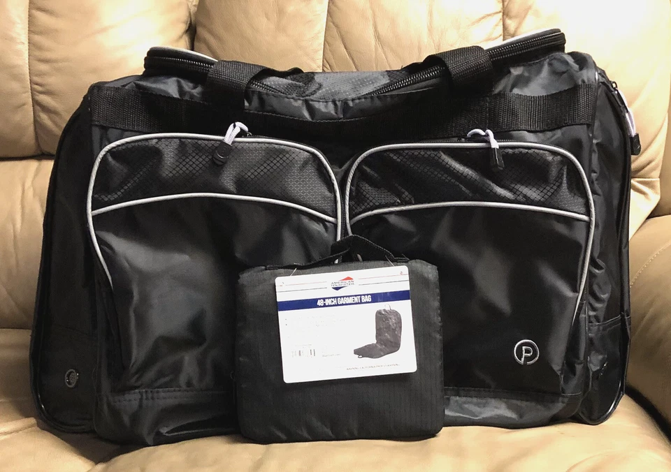 Protege 28 英寸可折叠运动行李袋适用于旅行、黑色和随附包 — 第 2/4 张图片