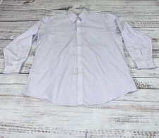 Brooks Brothers Blue Dress Shirt Mens 17.5 Regent Vintage White/purple
