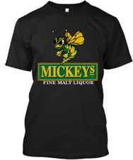 NWT Mickey's Fine Malt Liquor Beverages Bee Graphic Retro Art Logo T-SHIRT S-4XL