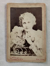 Cabinet Card Effie Shannon 1890's Actress Newsboy Red Indian Tobacco Card