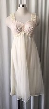 Vintage 50's Baby doll nightgown Pink and Ivory size 30