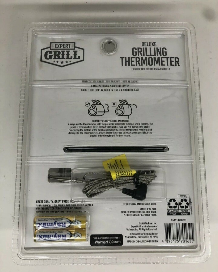 Expert Grill Deluxe Digital BBQ Grilling Meat Thermometer eBay