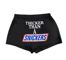 *NEW* Womens Snickers Booty Shorts Plus Size 2XL Snack Candy Hot Pants Yoga