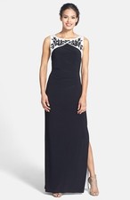 Embellished Jersey Column Dress by Lauren Ralph Lauren (Size 10)