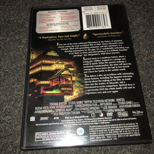 Miyazaki's Spirited Away 2 DVD Edition 2001 Walt Disney Studios Widescreen - Picture 2 of 6