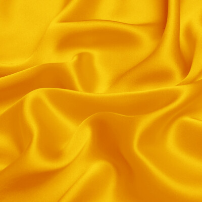 Vibrant Yellow 100% Pure Mulberry Silk Fabric by the Yard