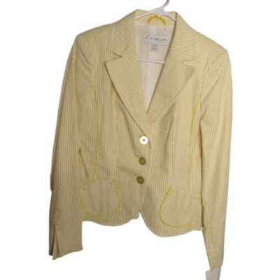 Luca Di Firenze yellow pin striped blazer sz 36 nwt