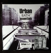 Urban Bath Essentials Set~Metro Clean~Shower Gel, Lotion, Hand Cream, Face Scrub