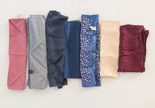 7-Piece Men's Pocket Square Lot  Silk, Cotton,  Technical Fabrics