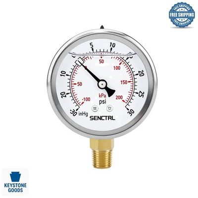 #ad Stainless Steel Vacuum and Pressure Gauge for HVAC amp; Air Systems $22.67