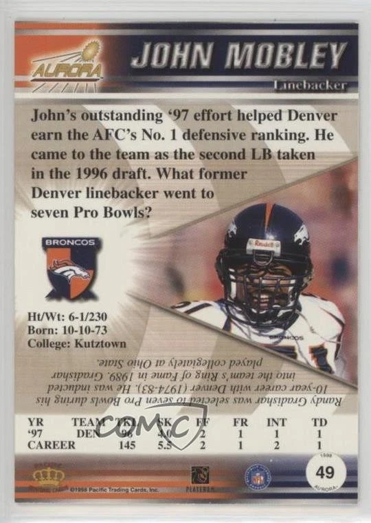 1998 Pacific Aurora John Mobley #49 - Image 2 of 2