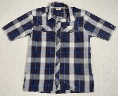 Ascend Western Button Up Plaid Shirt Size Medium Short sleeve Snaps Bass pro