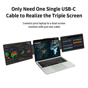 12 Ordinateur portable de pouce Dual Monitor 1920*1080 HD IPS LCD Double écran d'écran Extender La