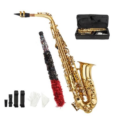 Ktaxon Alto Eb Saxophone Sax Gold Hand Engraved Bell Decoration