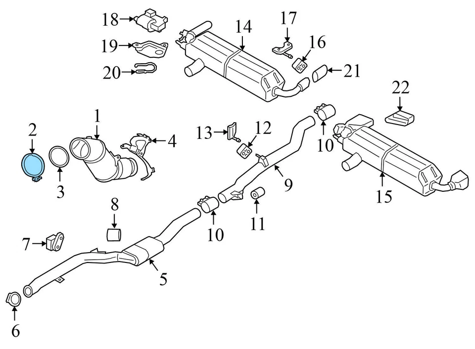 BMW 535I GT XDRIVE 2014-2017 - Abrazadera de colector de escape turbo 7606136 Foto 3 de 4