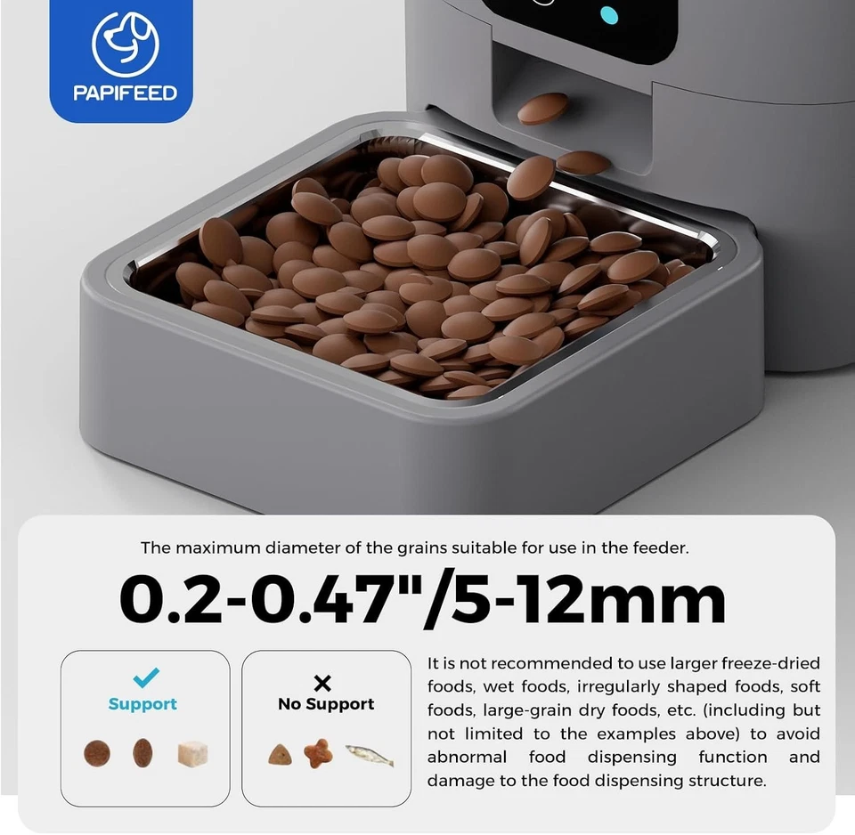 Actualización automática de alimentador para gatos PAPIFEED, alimentador WiFi para mascotas con control de aplicación para remo Foto 4 de 4