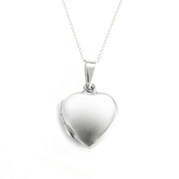 Silverly Sterling Silber 16 Mm Liebe Herz Medaillon 46 Cm Kette Halskette-image