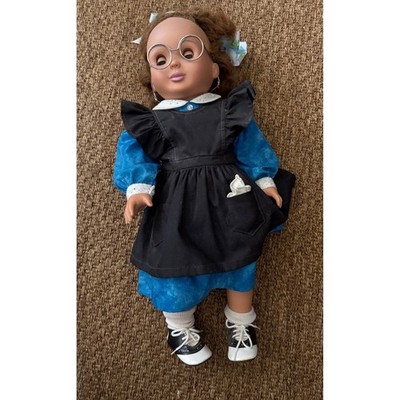 Vintage 1999 Meritus Elite Products RSP 18'' Doll Blue Dress Black Pinafore 2031