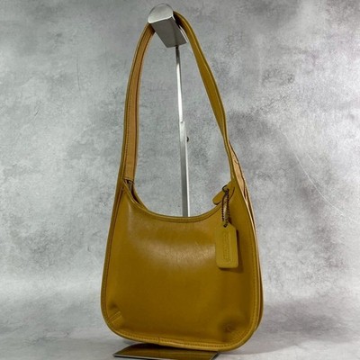 【希少】Rare Old Coach Ergo 9027 Yellow USA Rare Vintage Coach Ergo Zip Shoulder Bag Yellow Leather Old Style