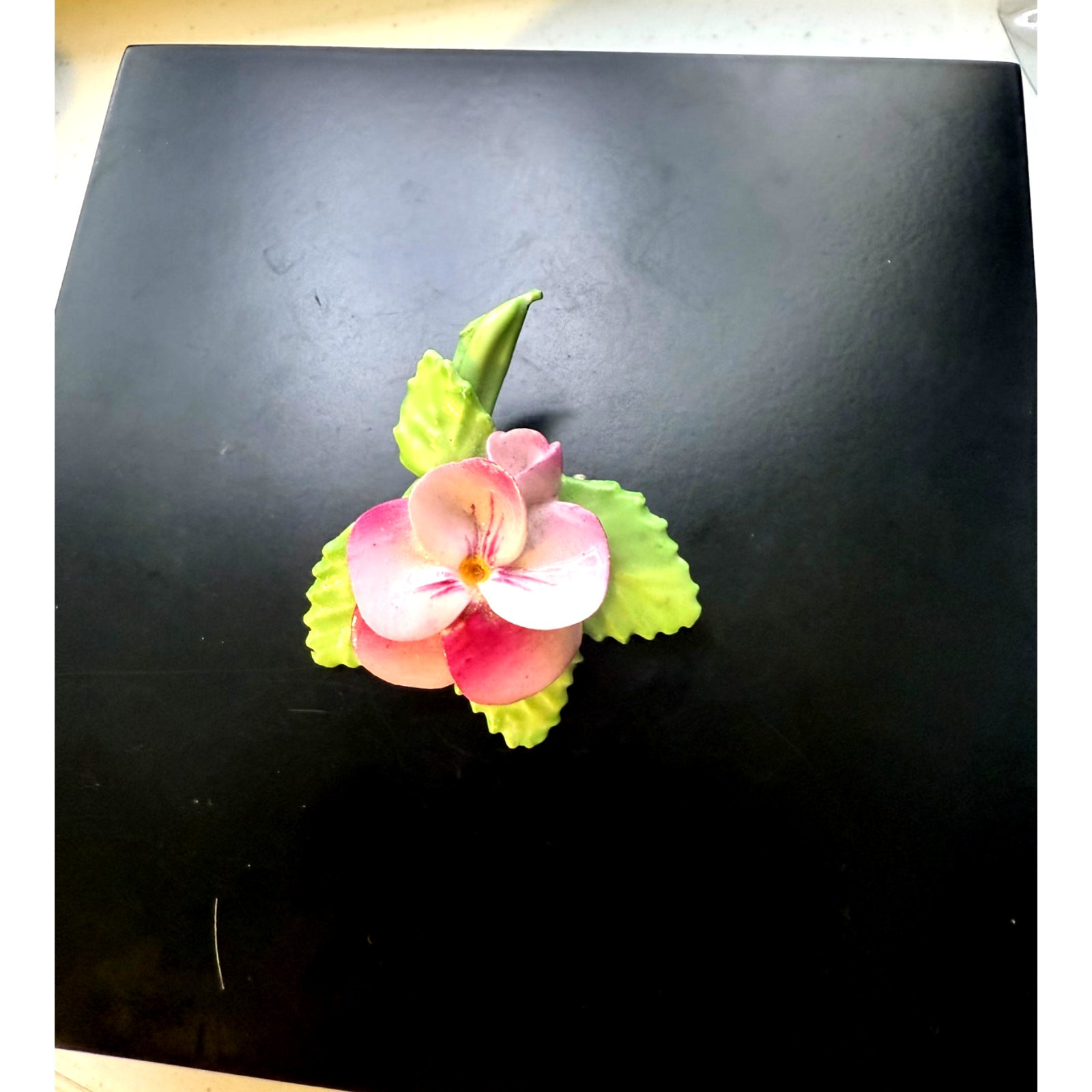 Vintage Crown China England Porcelain Flower Brooch