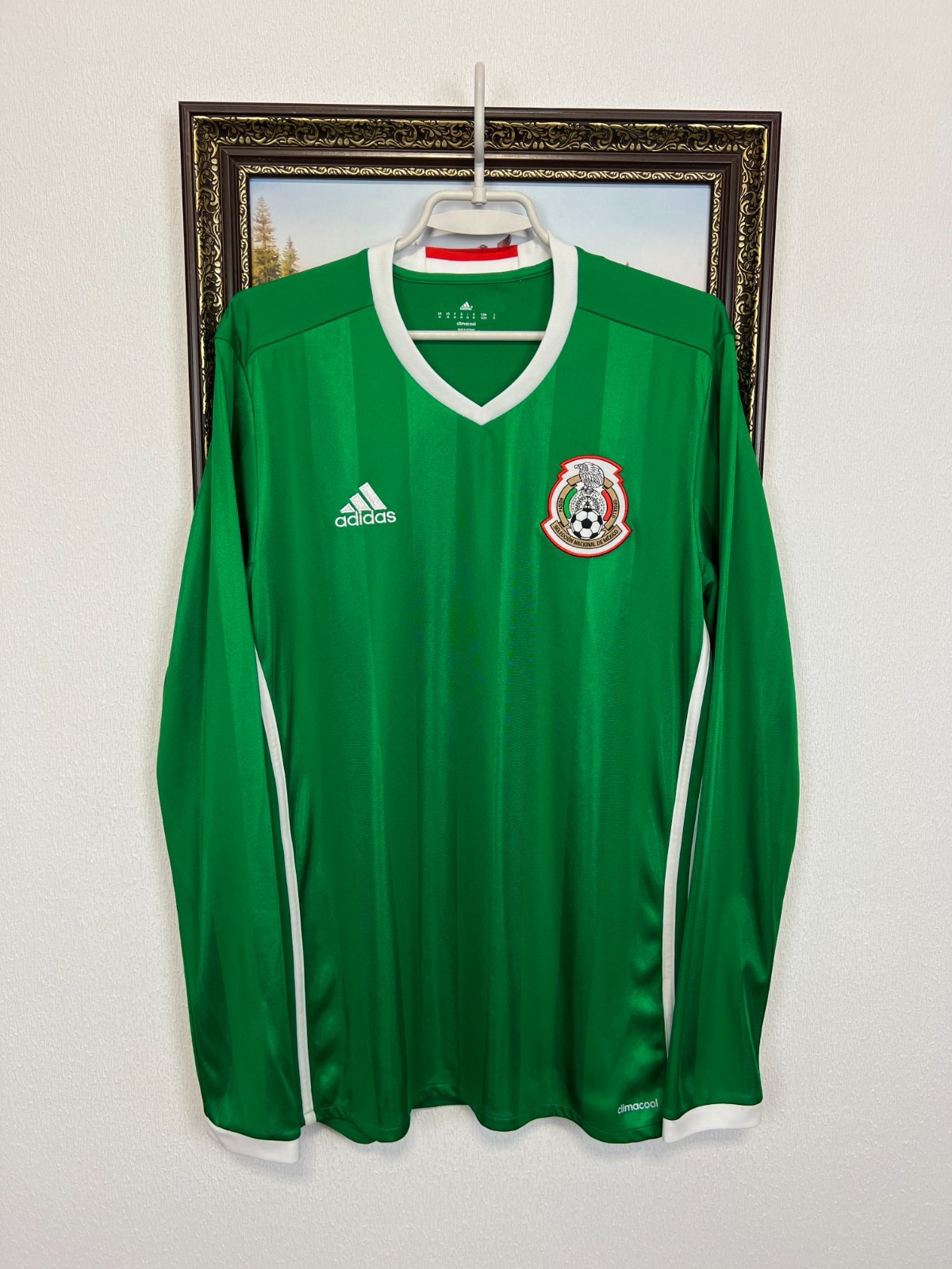 Mexico Home football shirt 2016 Soccer Adidas Long Sleeve Jersey Trikot Size M